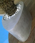 Pot de fleur design beton Galet -
